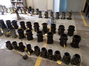 Fig. 1: Preparación de probetas para el moldeo